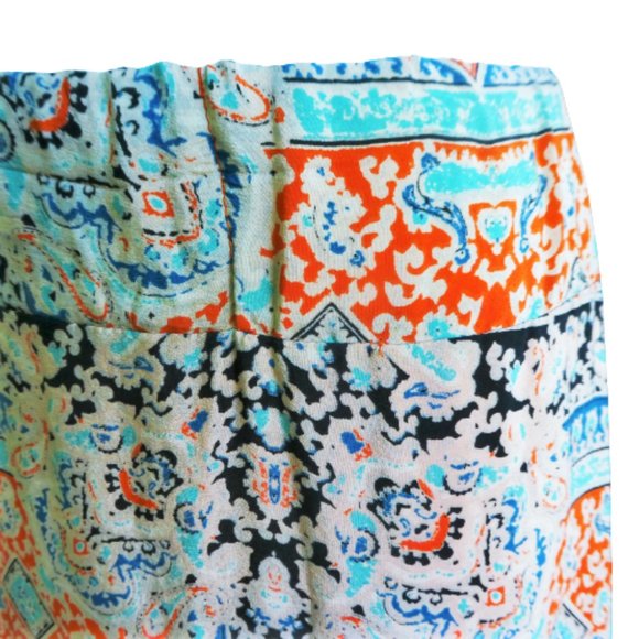 SiLK Vanessa Virginia Anthropologie Maxi Skirt Lined Mediterranean Side Slit M - Picture 4 of 8